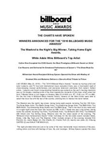 Billboard awards / Billboard charts / Billboard Music Awards / 3rd iHeartRadio Music Awards / American Music Awards