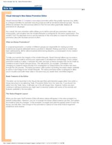 Visual Intercept Tech Tip - Status Promotion Editor