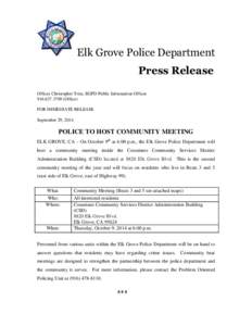 EGPD Press Release - Community Meeting