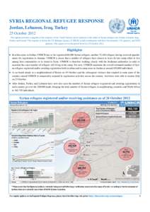 UNHCR_Regional Weekly External Update_Syria Refugee Response_25 Oct.pub