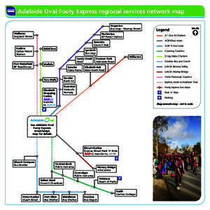 Adelaide Oval Footy Express regional services network map Angaston Bus stop - Murray Street Wallaroo England Street