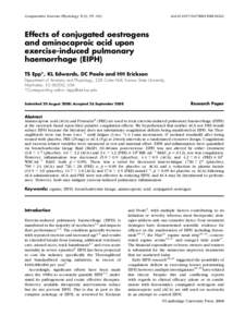 doi:[removed]S1478061508120242  Comparative Exercise Physiology 5(2); 95–103 Effects of conjugated oestrogens and aminocaproic acid upon