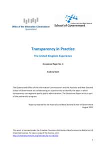 TRANSPARENCY IN PRACTICE: EXPERIENCE IN THE UNITED KINGDOM