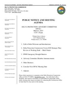 STATE OF CALIFORNIA – NATURAL RESOURCES AGENCY  EDMUND G. BROWN, JR., Governor DELTA PROTECTION COMMISSION 2101 Stone Blvd., Suite 210