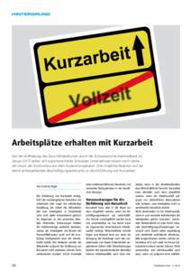 Schild KURZARBEIT - VOLLZEIT