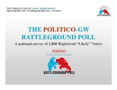 August 28- September 1, N=1,000 Registered “likely” voters / ±3.1% M.O.E.  THE POLITICO-GW BATTLEGROUND POLL A national survey of 1,000 Registered “Likely” Voters