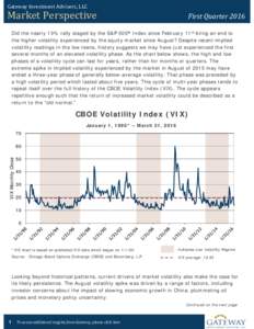 Gateway	Investment	Advisers,	LLC  Market	Perspective First	Quarter	2016