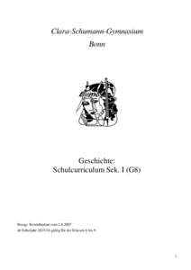 Clara-Schumann-Gymnasium Bonn Geschichte: Schulcurriculum Sek. I (G8)