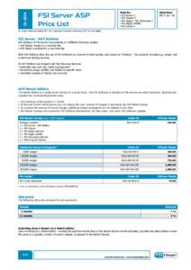   Q1   2011 FSI Server ASP Price List