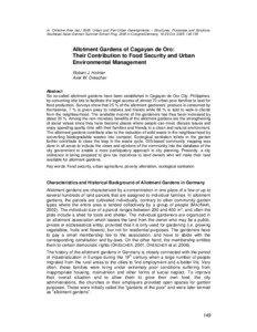 Microsoft Word - Allotment Gardens of Cagayan de Oro City - Their Contribution to Food Security and Urban Environmental Managem