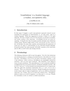 ‘Unsettledness’ in a bivalent language: a modest, non-epistemic idea  1 Nov 07 (Redone after crash)  1