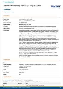 Product Datasheet  Anti-LRRK2 antibody [MJFF4 (c81-8)] ab133476 7 References