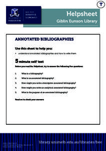 T  Helpsheet Giblin Eunson Library  ANNOTATED BIBLIOGRAPHIES