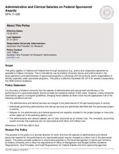 Administrative and Clerical Salaries on Federal Sponsored Awards