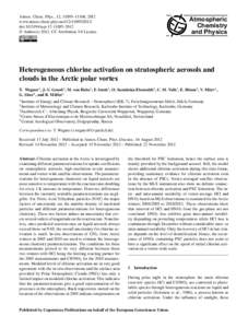 Ozone depletion / Oxidizing agents / Chemical kinetics / Polar stratospheric cloud / CLaMS / Hydrogen chloride / Chlorine / Reaction rate / Stratospheric sulfate aerosols / Chemistry / Atmospheric sciences / Pollution