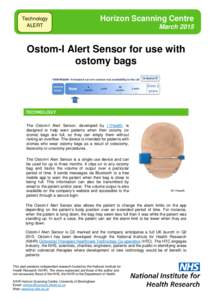 Ostom-I Alert Sensor for use with ostomy bags