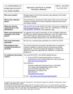 Code of Federal Regulations / United States Coast Guard / Title 46 of the Code of Federal Regulations / Security / Prevention / United States maritime law / Dangerous goods / Safety