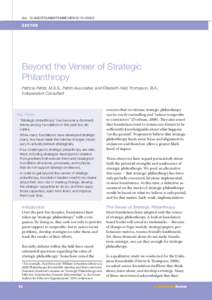 doi: [removed]FOUNDATIONREVIEW-D[removed]SECTOR Beyond the Veneer of Strategic Philanthropy