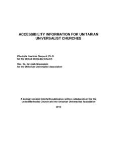 Accessibility / Ableism / Unitarian Universalist Association / Invisible disability / Americans with Disabilities Act / Wheelchair / Developmental disability / Physical disability / Disability rights movement / Disability / Health / Structure