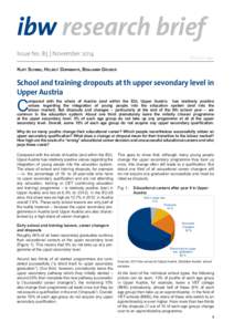 ibw research brief Issue No. 85 | November 2014 ISSNKurt Schmid, Helmut Dornmayr, Benjamin Gruber