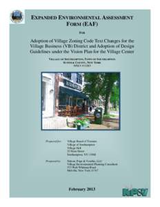 EXPANDED ENVIRONMENTAL ASSESSMENT FORM (EAF) FOR Adoption of Village Zoning Code Text Changes for the Village Business (VB) District and Adoption of Design