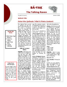 The Talking Raven VOLUME 4, ISSUE 1 JANUARY[removed]Quileute Tribe