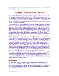 Get It Done With MySQL 5&6, Chapter 2. Copyright © Peter Brawley and Arthur Fuller[removed]All rights reserved.  TOC Previous Next