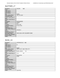 Montana Veterans of the Civil War Compiled by Cathryn Strombo  BLATTNER, J F Residence Color 1880 Census