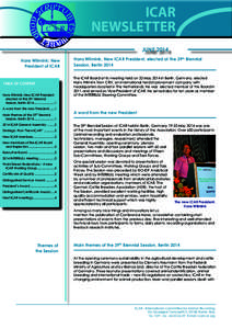 ICAR NEWSLETTER JUNE 2014 Hans Wilmink: New President of ICAR