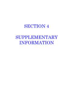 SECTION 4 SUPPLEMENTARY INFORMATION Section Four