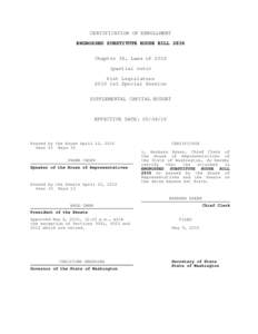 CERTIFICATION OF ENROLLMENT ENGROSSED SUBSTITUTE HOUSE BILL 2836 Chapter 36, Laws ofpartial veto) 61st Legislature 2010 1st Special Session