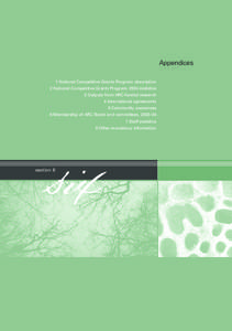 Appendices 1 National Competitive Grants Program: description 2 National Competitive Grants Program: 2004 statistics 3 Outputs from ARC-funded research 4 International agreements 5 Community awareness