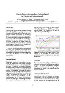 Genetic Diversification of the Holstein Breed in Canada and Internationally B.J. Van Doormaal1, F. Miglior1,2, G. Kistemaker1and P. Brand1