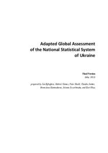 Adapted Global Assessment of the National Statistical System of Ukraine Final Version (May 2012)