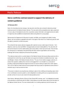 Serco Group / Call centre / Careers advisory service