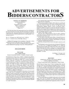 ADVERTISEMENTS FOR  BIDDERS/CONTRACTORS NOTICE TO BIDDERS OFFICE OF GENERAL SERVICES