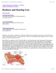 Deafness and Hearing Loss - What Is Hearing?, What Causes Hearing Loss?  [removed]:02 AM « Human Diseases and Conditions :: Conj-Dys Deafness and Hearing Loss forum