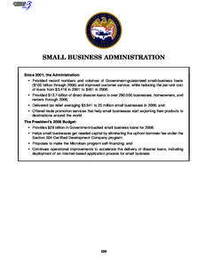 SBA 504 Loan / Small business / Karen Mills / Hector Barreto / Small Business Administration / Business / MicroLoan Program