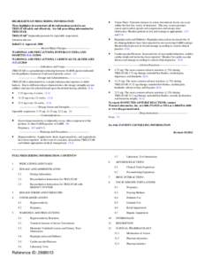 HIGHLIGHTS OF PRESCRIBING INFORMATION •	  These highlights do not include all the information needed to use