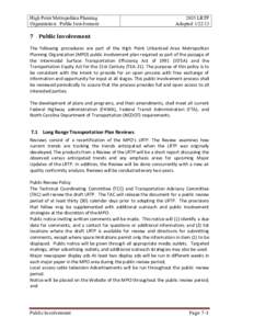 Metropolitan planning organization / Urban studies and planning / North Carolina Department of Transportation / Thomasville Public Library / Public comment / Thomasville /  North Carolina / North Carolina Highway 109 / Archdale-Trinity News / U.S. Route 311 / Geography of North Carolina / North Carolina / Transportation planning