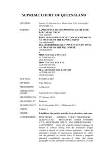 SUPREME COURT OF QUEENSLAND CITATION: Sanrus Pty Ltd and Ors v Monto Coal 2 Pty Ltd and OrsQSC 23