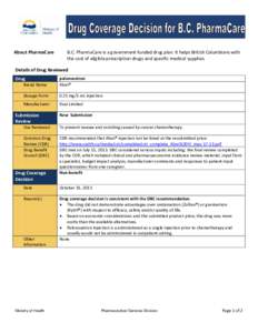 Drug Decision Summary palonosetron injection