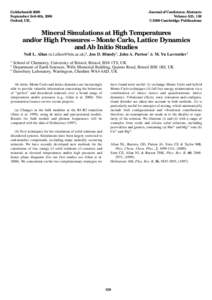 Goldschmidt 2000 September 3rd–8th, 2000 Oxford, UK. Journal of Conference Abstracts Volume 5(2), 138