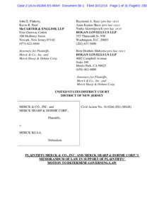 Case 2:16-cvES-MAH Document 30-1 FiledPage 1 of 31 PageID: 283  John E. Flaherty Ravin R. Patel McCARTER & ENGLISH, LLP Four Gateway Center