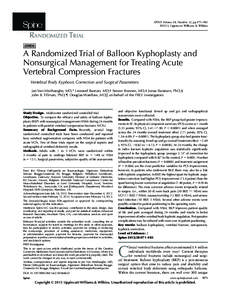 SPINE Volume 38, Number 12, pp 971–983 ©2013, Lippincott Williams & Wilkins RANDOMIZED TRIAL  A Randomized Trial of Balloon Kyphoplasty and