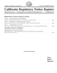 California Regulatory Notice Register 2014, Volume No. 39-Z