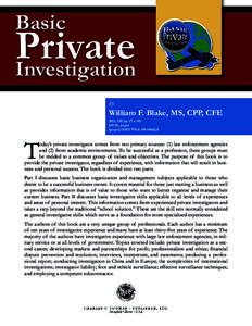 Basic  Private Investigation by