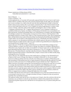 Southern Campaign American Revolution Pension Statements & Rosters Pension Application of William Burton W9760 Transcribed and annotated by C. Leon Harris State of Missouri } County of Charlton } SS.