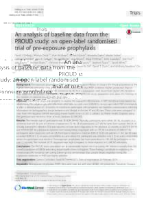 An analysis of baseline data from the PROUD study: an open-label randomised trial of pre-exposure prophylaxis