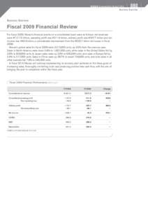 Sustainability ReportFiscal 2009 Financial Review/Performance Data/Business and Other Risks/Third-Party Evaluation/Blue Citizenship